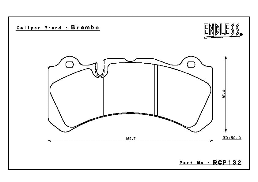 Endless Brake Pad Set RCP132 MX72