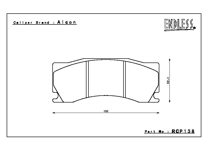 Endless Brake Pad Set RCP138 MX72