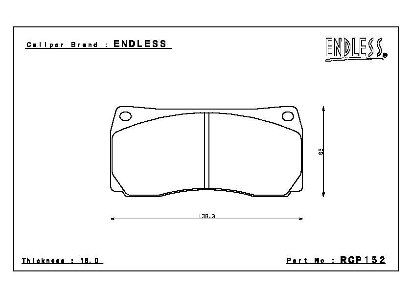 Endless Brake Pad Set RCP152 S580