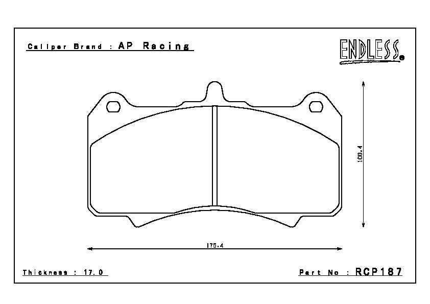 Endless Brake Pad Set RCP187 MP