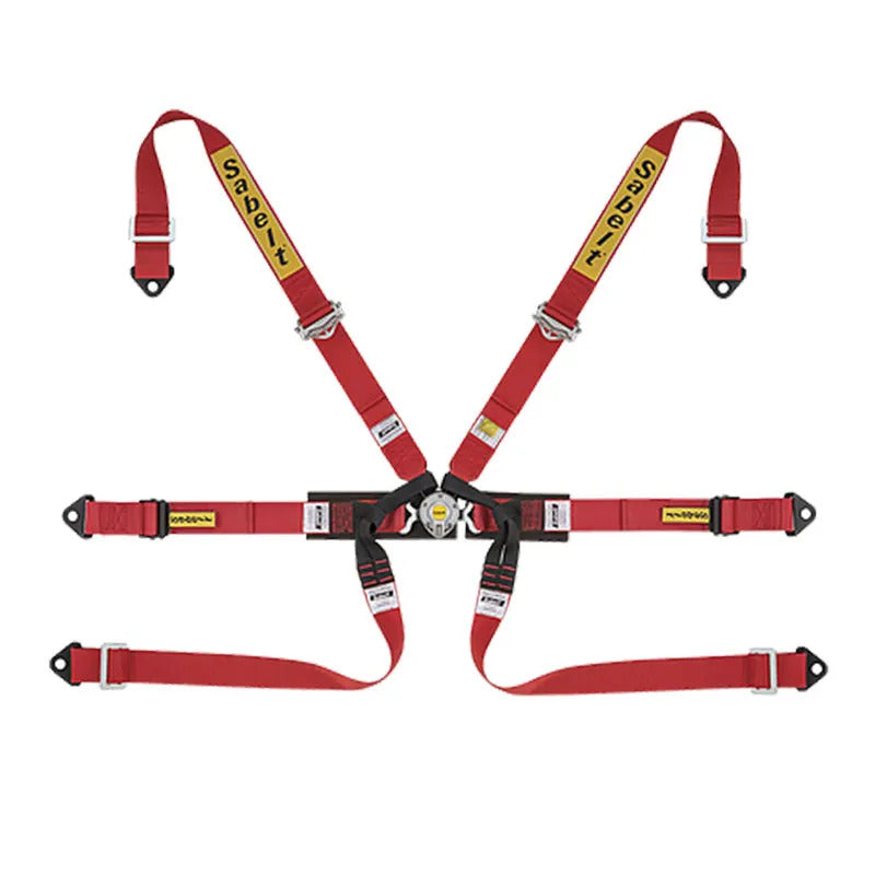 Sabelt 6-Point Alloy FORMULA Harness – 2" Shoulder / Lap Belts (Pull-Up)