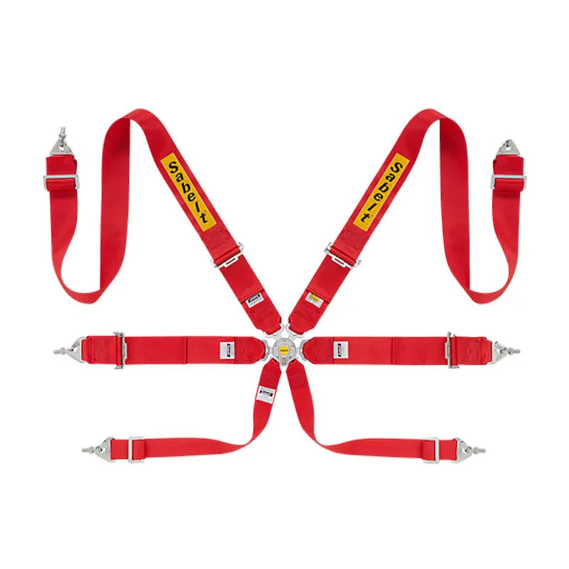 Sabelt 6-Point Steel Harness – 3" Shoulder / Lap Belts (Pull-Up)