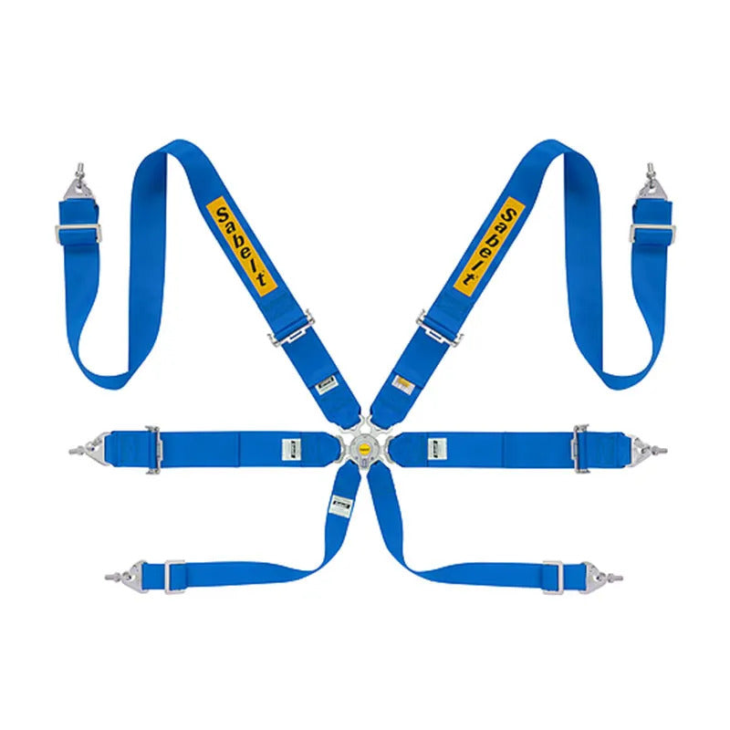 Sabelt 6-Point Steel Harness – 3" Shoulder / Lap Belts (Pull-Up)