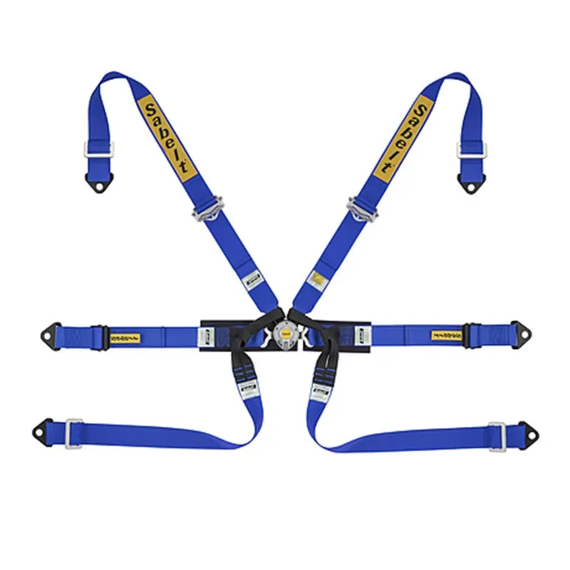 Sabelt 6-Point Alloy FORMULA Harness – 2" Shoulder / Lap Belts (Pull-Up) - BLUE